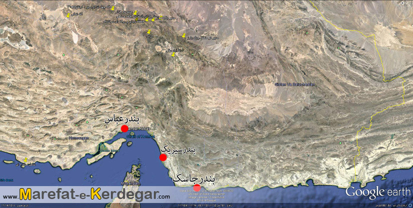 نقشه بندر جاسک نقشه بندر جاسک