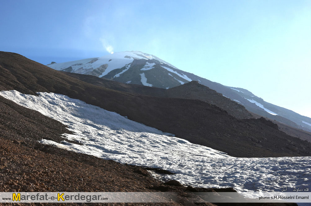 نمای قله دماوند از جبهه شمال شرقی نمای قله دماوند از جبهه شمال شرقی