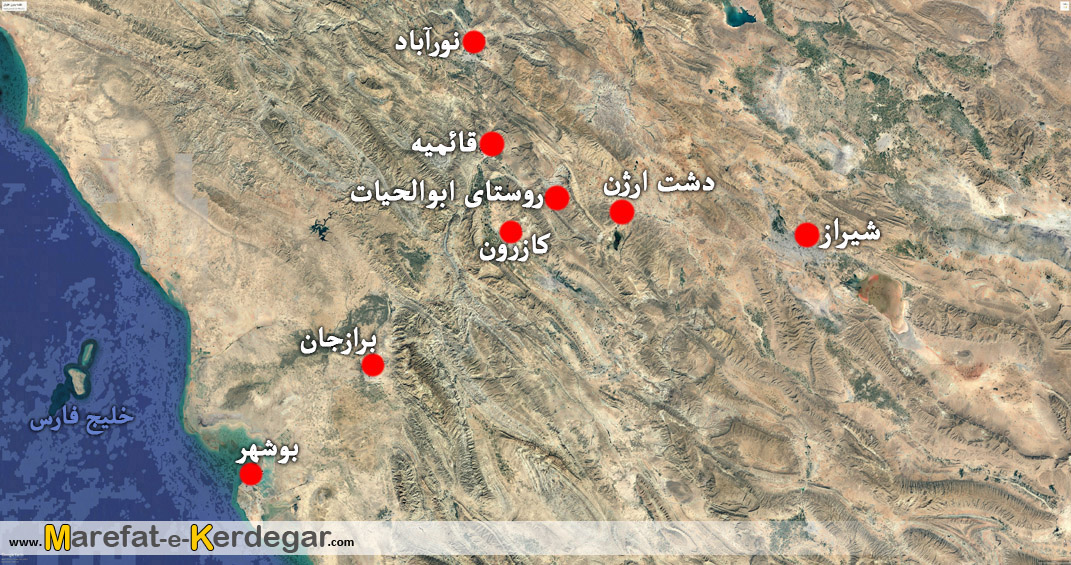 جاده شیراز بوشهر