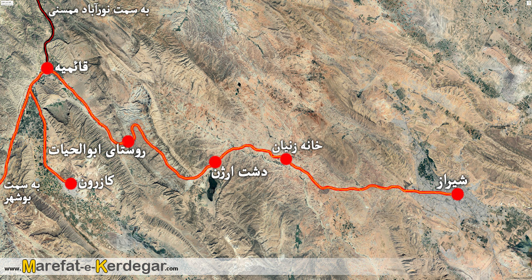 جاده شیراز بوشهر